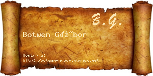 Botwen Gábor névjegykártya